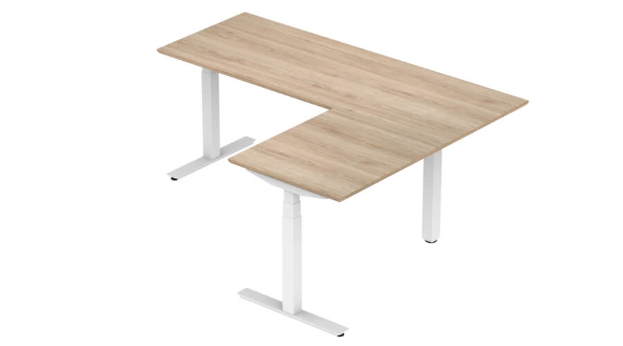 L-Shaped, Three-Leg Height-Adjustable Desk Kits | TEK26 - TiMOTION